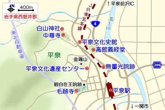 平泉の観光ガイドマップ