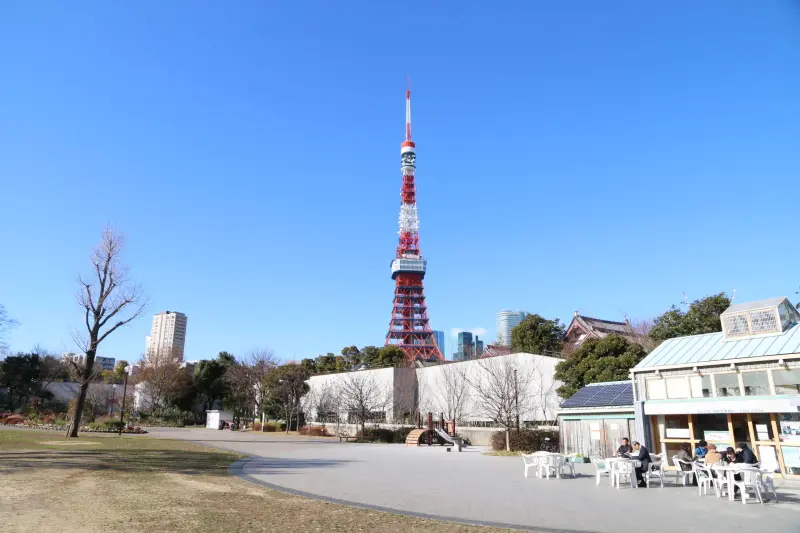 目の前に眺められる高さ３３３ｍの東京タワー