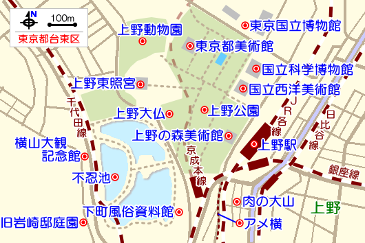 上野の観光ガイドマップ