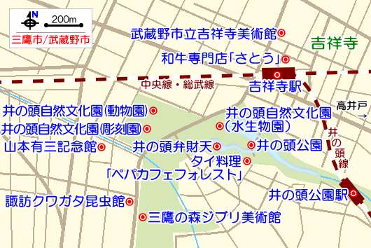吉祥寺の観光ガイドマップ