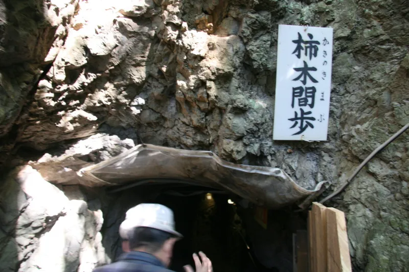 手掘りで金の採掘が行われていた坑道の入口