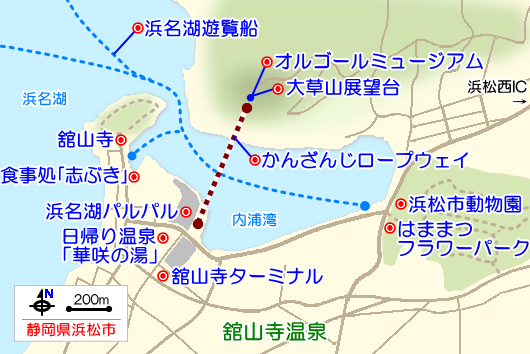 舘山寺温泉の観光ガイドマップ