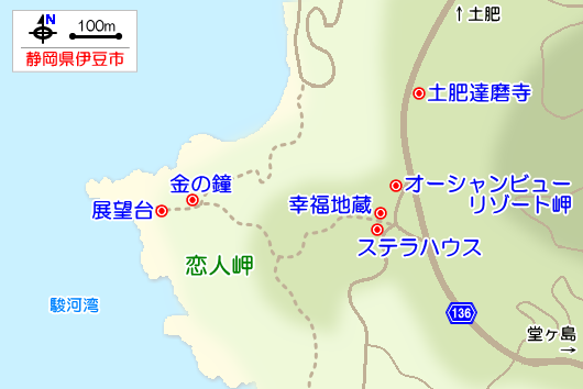 恋人岬の観光ガイドマップ