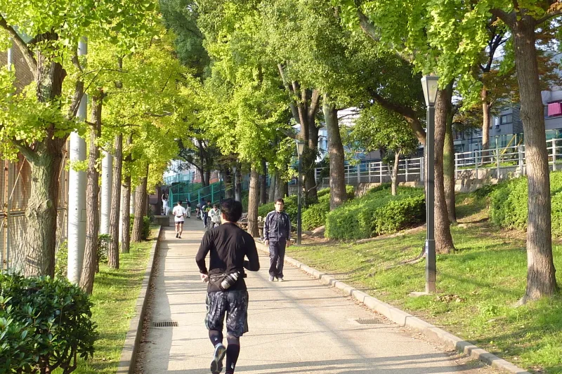 散歩やジョギング姿も多い大阪市民の憩いの公園
