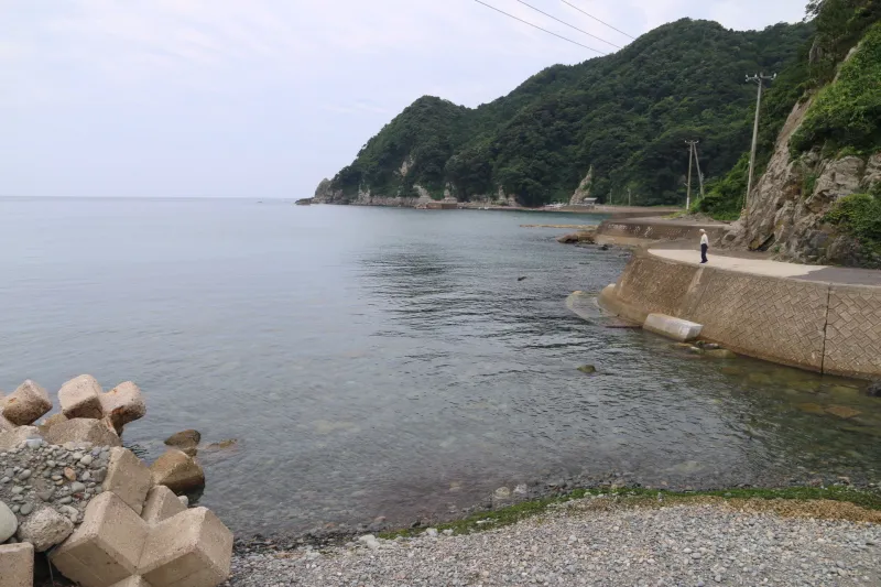 目の前には海岸線が広がり、日本海も望める場所