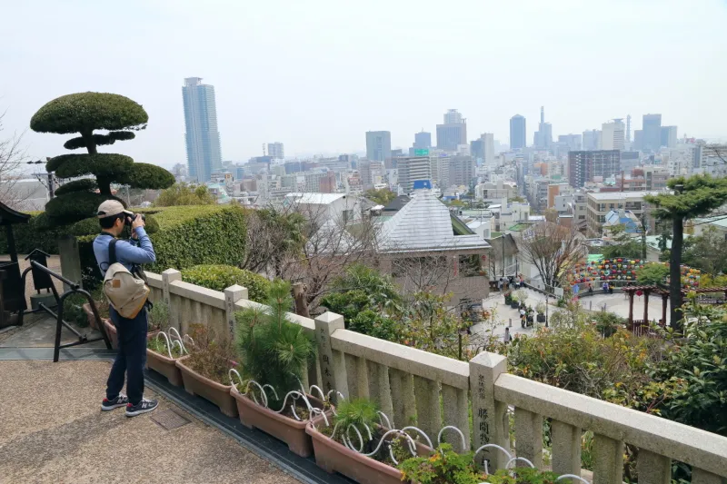 高台にあるため、神戸の街並みが見える展望スポット