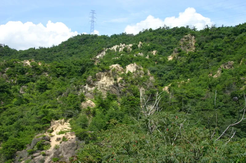 山のいたる所で岩が露出しロックガーデンを象徴する光景