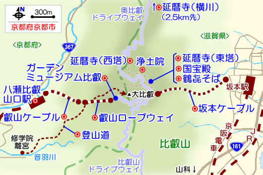 比叡山の観光・登山ガイドマップ