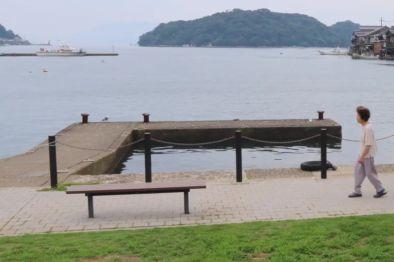 公園にある小さな桟橋はガイド付き海上タクシーの発着所