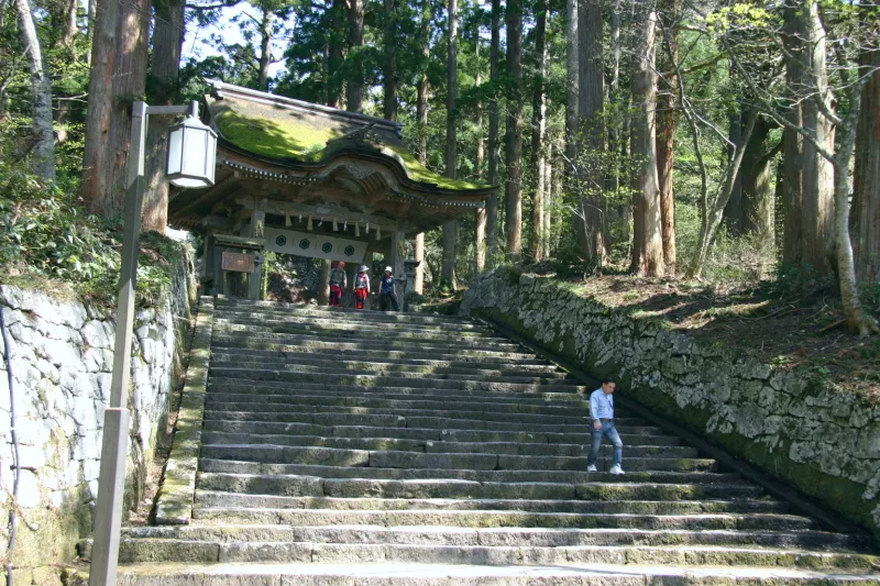 江戸時代の建築様式で建てられている大神山神社奥宮の神門