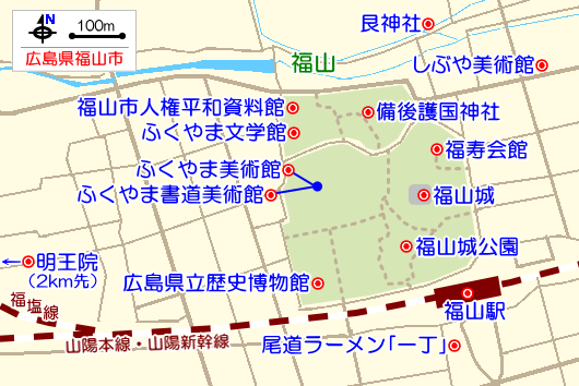 福山の観光ガイドマップ