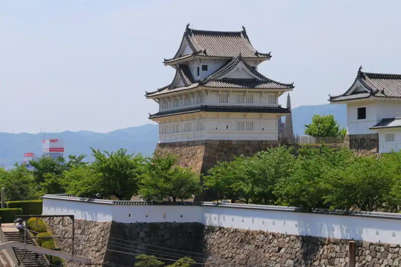 京都の伏見城から移築して建てられた伏見櫓（国指定重要文化財）