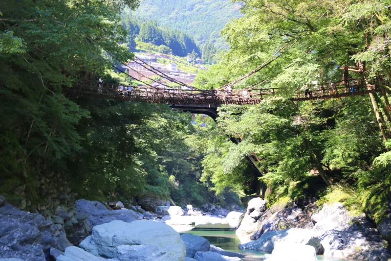祖谷渓の人気スポットとなっている、かずら橋