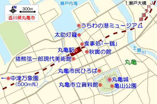 丸亀の観光ガイドマップ