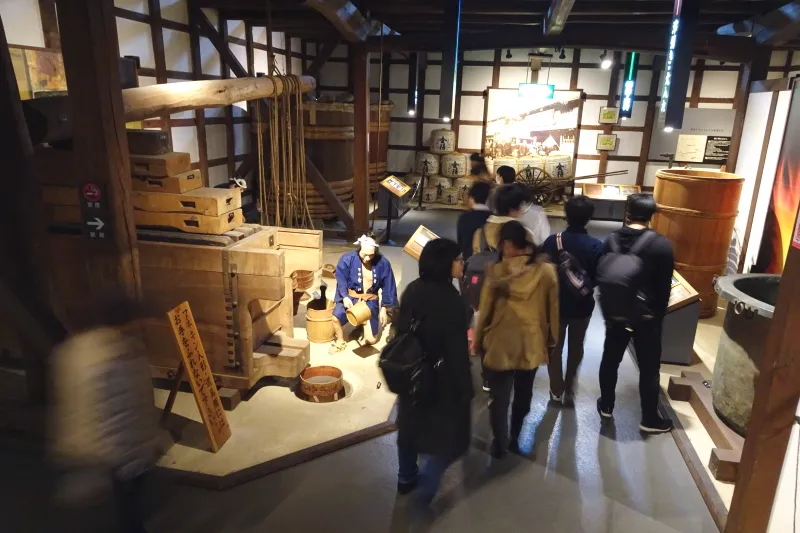 江戸時代の酒造りを見学できる展示コーナー