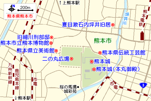 熊本市の観光ガイドマップ