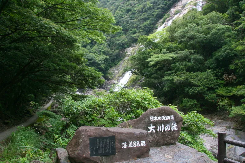 屋久島の滝で一番の大きさを誇る、大川の滝