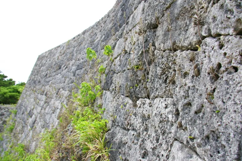 サンゴ石灰岩で造られた城壁は長い年月で風化して独特の光景