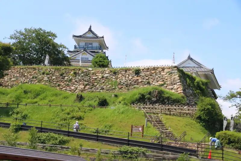 高台に天守閣や石垣の見える浜松城公園