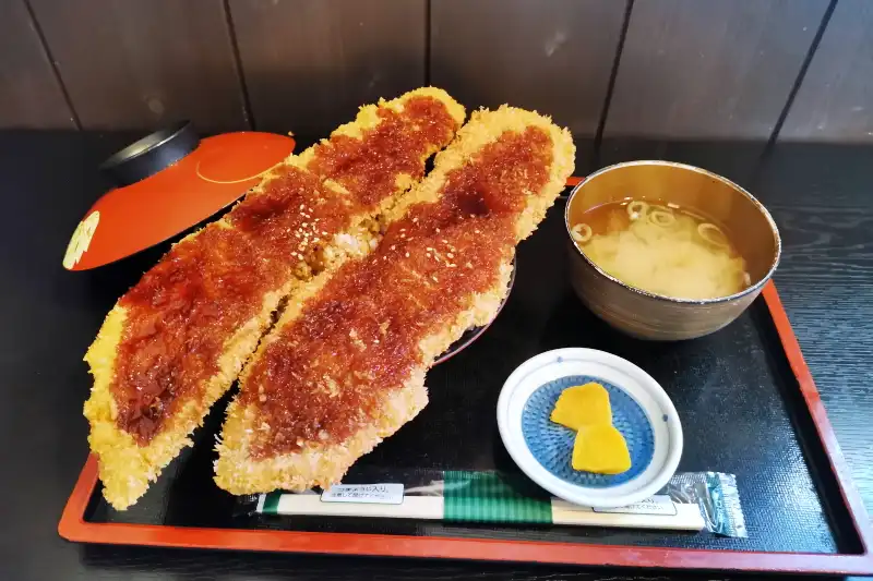 目を疑うほどのインパクトがある名物・わらじかつ丼