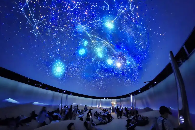 星空ドームはプラネタリウムのような没入型シアター