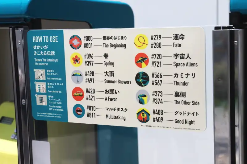 公衆電話は番号をプッシュすると、受話器でそのお話が聞ける仕組み