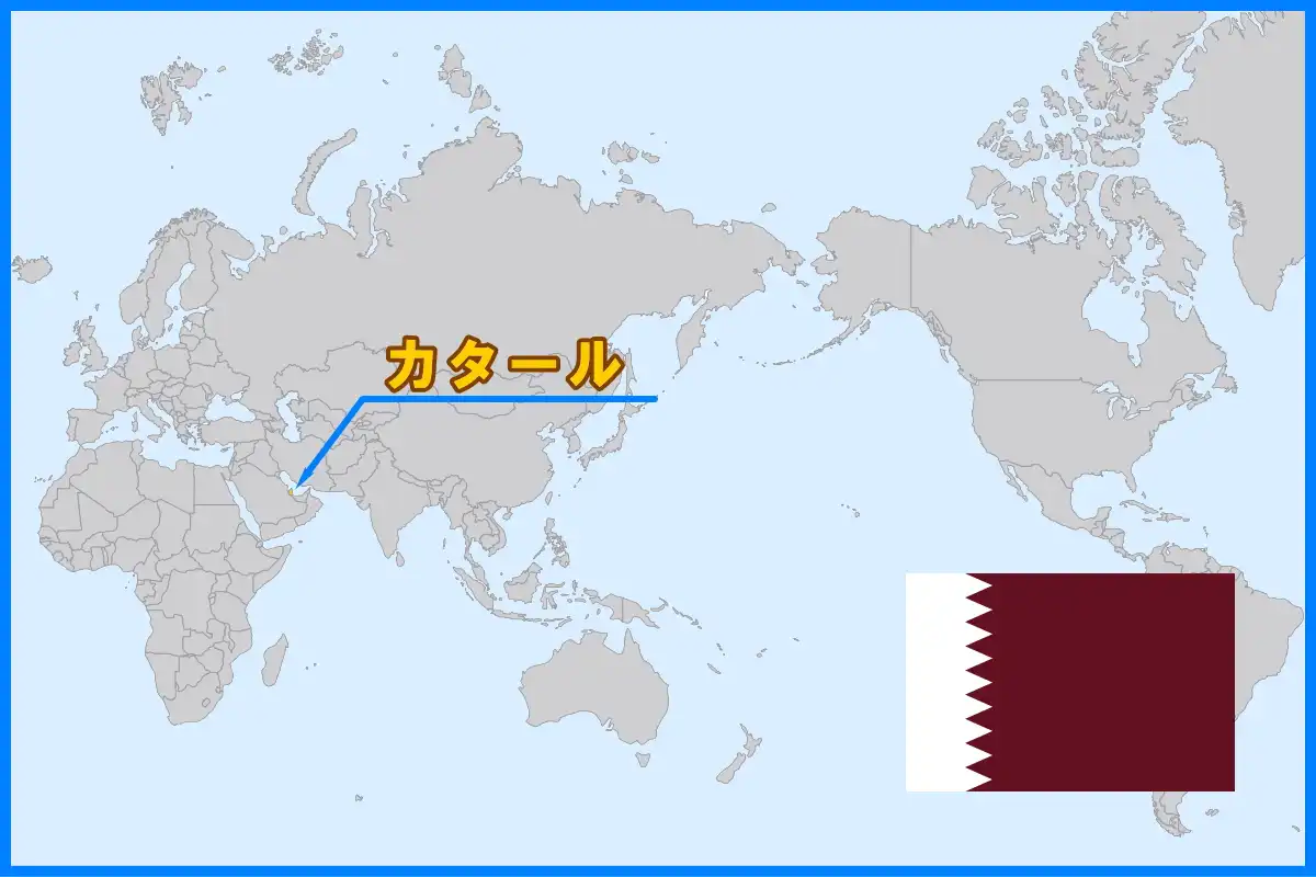 ペルシャ湾に突き出した半島にあるカタール