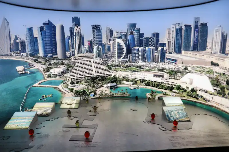 高層ビルや高級ホテルが立ち並ぶ首都ドーハのウェストベイ